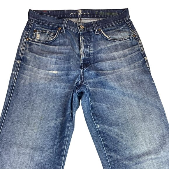 7 For All Mankind  Relaxed WIDE LEG  Jeans Womens 29 Medium Wash Denim 100% Cott - Picture 3 of 12